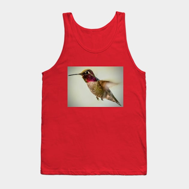 Hummingbird in flight Tank Top by WildSideDesigns